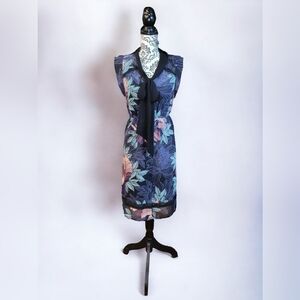 Anthropologie's Maeve Brelin Sheer Floral Print Cutout Back Tie Neck Blouson SP